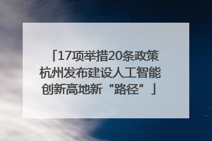 17项举措20条政策 杭州发布建设人工智能创新高地新“路径”