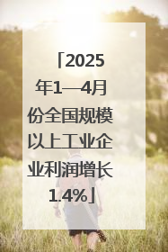 2025年1—4月份全国规模以上工业企业利润增长1.4%