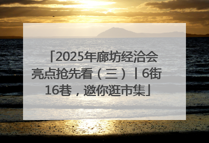 2025年廊坊经洽会亮点抢先看（三）丨6街16巷，邀你逛市集
