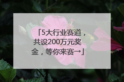 5大行业赛道，共设200万元奖金，等你来赛→