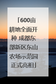600亩耕地全面开种 成都东部新区东山农场示范园正式亮相