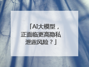 AI大模型，正面临更高隐私泄露风险？